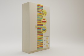 Шкаф 3-х створчатый с ящиками Клаксон (Бежевый/корпус Клен) в Алдане - aldan.katalogmebeli.com | фото