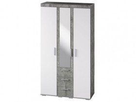 Шкаф 3-х створчатый ШК-30 МС Инстайл (бетон/белый) в Алдане - aldan.katalogmebeli.com | фото