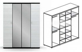 Шкаф 4-х дверный Гретта СБ-207 в Алдане - aldan.katalogmebeli.com | фото