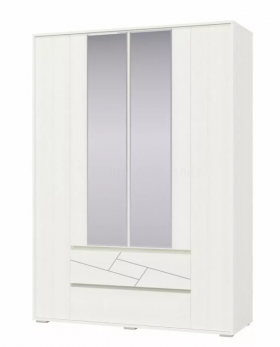 Шкаф 4-х дверный с ящиками Аделина 1600 Рамух белый в Алдане - aldan.katalogmebeli.com | фото 1