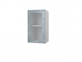 Шкаф 40 с витриной Лофт (Камень Оленна/Белый) в Алдане - aldan.katalogmebeli.com | фото