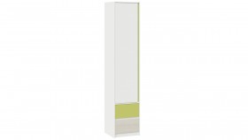 Шкаф для белья комбинированный «Сканди» Дуб Гарден/Белый/Зеленый в Алдане - aldan.katalogmebeli.com | фото