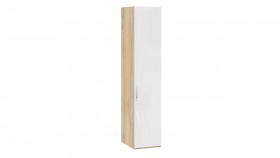 Шкаф для белья с 1 глухой дверью «Эмбер» Яблоня Беллуно/Белый глянец в Алдане - aldan.katalogmebeli.com | фото