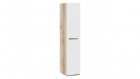 Шкаф для белья с 1-ой дверью «Фьюжн» Дуб Делано/Белый глянец в Алдане - aldan.katalogmebeli.com | фото