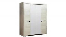 Шкаф для одежды "Лючия" (4-х дв.) (венге / белый) в Алдане - aldan.katalogmebeli.com | фото