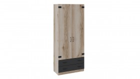 Шкаф для одежды комбинированный «Окланд» (Фон Черный/Дуб Делано) в Алдане - aldan.katalogmebeli.com | фото