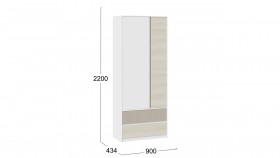 Шкаф для одежды комбинированный «Сканди» Дуб Гарден/Белый/Глиняный серый в Алдане - aldan.katalogmebeli.com | фото 4