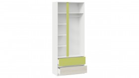 Шкаф для одежды комбинированный «Сканди» Дуб Гарден/Белый/Зеленый в Алдане - aldan.katalogmebeli.com | фото 2