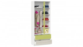 Шкаф для одежды комбинированный «Сканди» Дуб Гарден/Белый/Зеленый в Алдане - aldan.katalogmebeli.com | фото 4