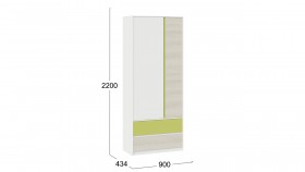 Шкаф для одежды комбинированный «Сканди» Дуб Гарден/Белый/Зеленый в Алдане - aldan.katalogmebeli.com | фото 5