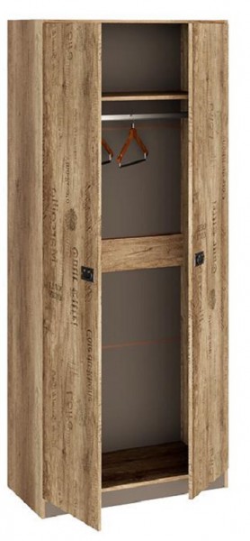 Шкаф для одежды «Пилигрим» (Дуб Каньон светлый, Фон серый) в Алдане - aldan.katalogmebeli.com | фото 2