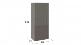 Шкаф для одежды с 2 дверями ЛКП «Либерти» Хадсон/Фон Серый в Алдане - aldan.katalogmebeli.com | фото 3