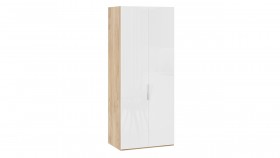 Шкаф для одежды с 2 глухими дверями «Эмбер» Яблоня Беллуно/Белый глянец в Алдане - aldan.katalogmebeli.com | фото