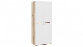 Шкаф для одежды с 2-мя дверями «Фьюжн» Дуб Делано/Белый глянец в Алдане - aldan.katalogmebeli.com | фото