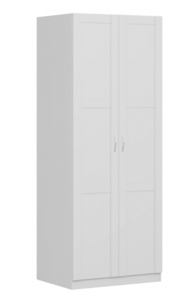 Шкаф двухдверный Пегас сборный белый в Алдане - aldan.katalogmebeli.com | фото