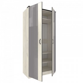 Техно ЛД 678.130.000.007 Шкаф 2-хстворчатый с комбинированными дверями (Дуб Крафт белый/Серый шифер) в Алдане - aldan.katalogmebeli.com | фото 6