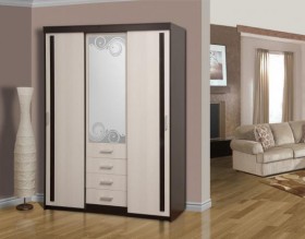 Шкаф комбинированный "Арго" (зеркало с пескоструем) в Алдане - aldan.katalogmebeli.com | фото
