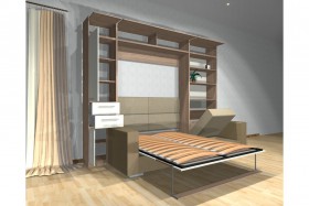 Шкаф-кровать с диваном Каролина в Алдане - aldan.katalogmebeli.com | фото 3