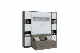 Шкаф-кровать с диваном БЕЛА с полкой ножкой в Алдане - aldan.katalogmebeli.com | фото 2