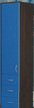 Шкаф-пенал №2 (закрытый) Бодего темный/Голубой в Алдане - aldan.katalogmebeli.com | фото