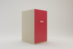 Шкаф под кровать второго яруса Бэрри (Красный/корпус Клен) в Алдане - aldan.katalogmebeli.com | фото