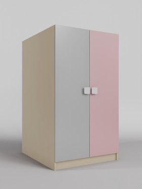 Шкаф под кровать второго яруса Грэйси (Розовый/Серый/корпус Клен) в Алдане - aldan.katalogmebeli.com | фото