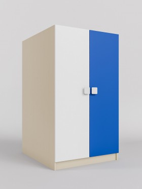 Шкаф под кровать второго яруса Скай (Синий/Белый/корпус Клен) в Алдане - aldan.katalogmebeli.com | фото
