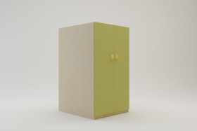 Шкаф под кровать второго яруса Смайли (Зеленый/корпус Клен) в Алдане - aldan.katalogmebeli.com | фото