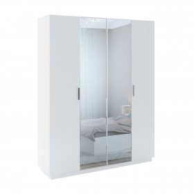 Шкаф с зер. 4 двери М22 Спальня Тиффани (белый текстурный) в Алдане - aldan.katalogmebeli.com | фото
