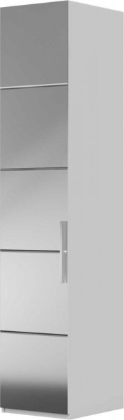 Шкаф ШР-1 зеркало, левый, Вива (Белый/Белый глянец/Платина) в Алдане - aldan.katalogmebeli.com | фото 1