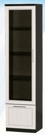 Шкаф средний с ящиком и стеклодверью ДЛЯ ГОСТИНОЙ ШСЯС-450 Венге/Дуб выбеленный в Алдане - aldan.katalogmebeli.com | фото