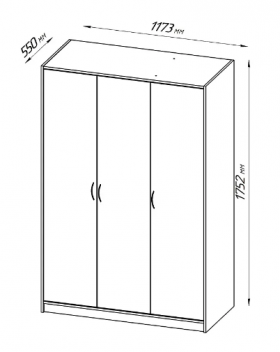Шкаф трехдверный Орион белый в Алдане - aldan.katalogmebeli.com | фото 2