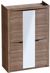 Шкаф трехдверный Соренто Дуб стирлинг/Кофе структурный матовый в Алдане - aldan.katalogmebeli.com | фото 1