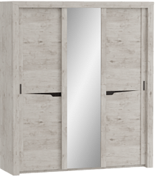 Шкаф трехдверный Соренто с раздвижными дверями Дуб бонифаций/Кофе структурный матовый в Алдане - aldan.katalogmebeli.com | фото 1