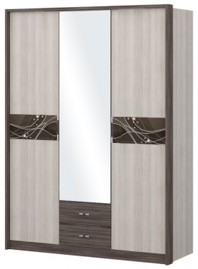 Шкаф трехстворчаты с зеркалом Шк68.1 Николь в Алдане - aldan.katalogmebeli.com | фото