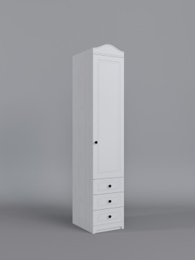 Шкаф угловой Бэлла с ящиками (Выбеленное дерево/Белый) в Алдане - aldan.katalogmebeli.com | фото
