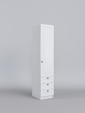Шкаф угловой (секция с ящиками) Классика (Белый/корпус Выбеленное дерево) в Алдане - aldan.katalogmebeli.com | фото