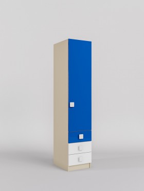 Шкаф угловой (секция с ящиками) Скай люкс (Синий/Белый/корпус Клен) в Алдане - aldan.katalogmebeli.com | фото