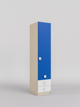 Шкаф угловой (секция с ящиками) Скай (Синий/Белый/корпус Клен) в Алдане - aldan.katalogmebeli.com | фото 1