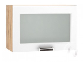 Шкаф верхний со стеклом Прага ШВГС 609 (Белое дерево/корпус дуб крафт золотой) в Алдане - aldan.katalogmebeli.com | фото
