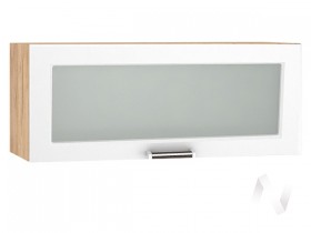 Шкаф верхний со стеклом Прага ШВГС 800 (Белое дерево/корпус дуб крафт золотой) в Алдане - aldan.katalogmebeli.com | фото
