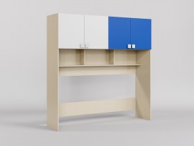Система хранения над кроватью Скай (Синий/Белый/корпус Клен) в Алдане - aldan.katalogmebeli.com | фото