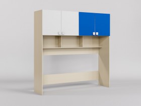 Система хранения над кроватью Скай люкс (Синий/Белый/корпус Клен) в Алдане - aldan.katalogmebeli.com | фото