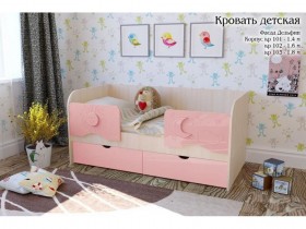 Соня Кровать детская 2 ящика 1.6 Розовый глянец в Алдане - aldan.katalogmebeli.com | фото