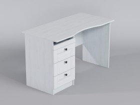 Стол (столешница с выемкой) Классика (Белый/корпус Выбеленное дерево) в Алдане - aldan.katalogmebeli.com | фото
