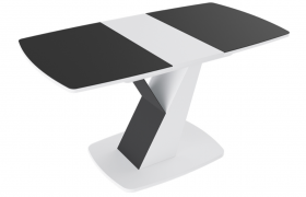 Стол обеденный «Гарда» Тип 1 (Белый/Стекло матовое черный графит) в Алдане - aldan.katalogmebeli.com | фото 5