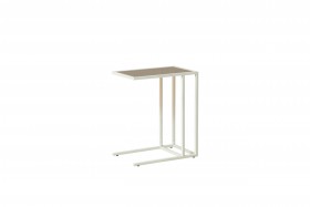 Стол приставной Скандик 42.24 (со стеклом) (металл: белый) в Алдане - aldan.katalogmebeli.com | фото