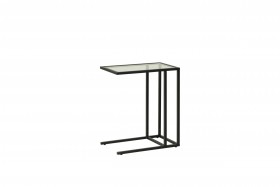 Стол приставной Скандик 42.24 (со стеклом) (металл: черный) в Алдане - aldan.katalogmebeli.com | фото