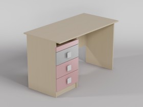 Стол (прямая столешница) Грэйси (Розовый/Серый/корпус Клен) в Алдане - aldan.katalogmebeli.com | фото
