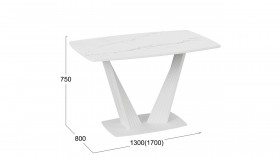 Стол раздвижной «Фабио» Тип 1 (Белый мрамор матовый) в Алдане - aldan.katalogmebeli.com | фото 6